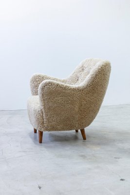 Organic Sheep Skin Lounge Chair, 1950s-KO-2024163