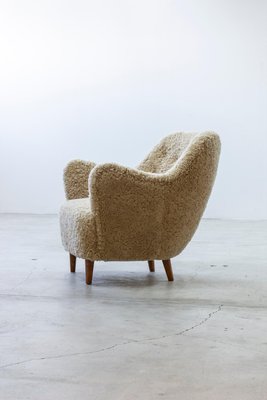 Organic Sheep Skin Lounge Chair, 1950s-KO-2024163