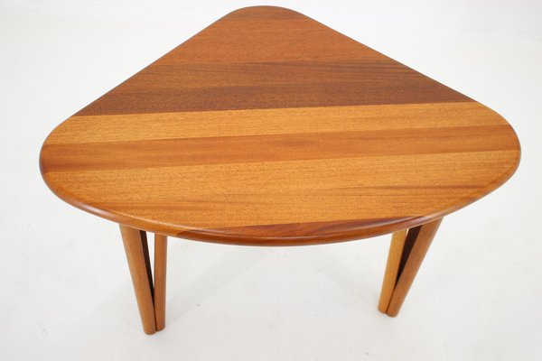 Organic Solid Teak Coffee Table, Denmark, 1970s-TZ-1181297