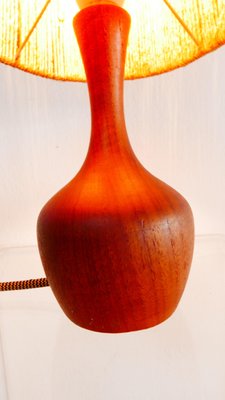 Organic Teak & Sisal Table Lamp, Denmark, 1950s-KK-1360212