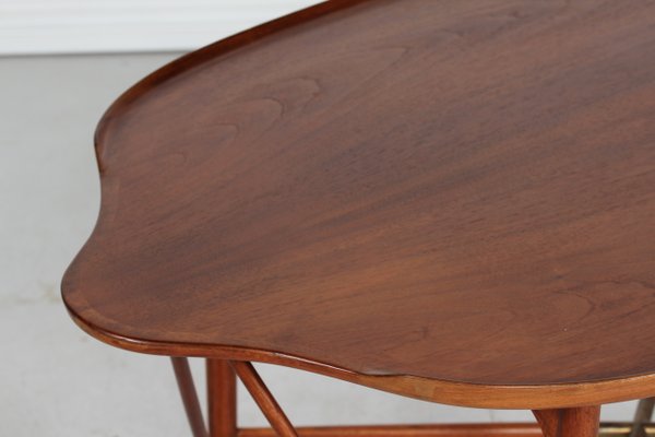 Organically Shaped Walnut Coffee Table by William Watting, Denmark, 1950s-QQ-1419357