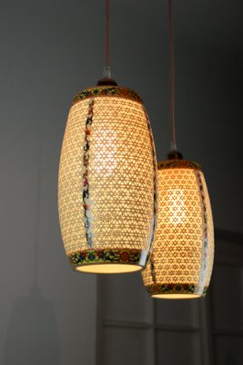 Oriental Ceramic Pendant Lamps, 1980s, Set of 2-HGJ-713231