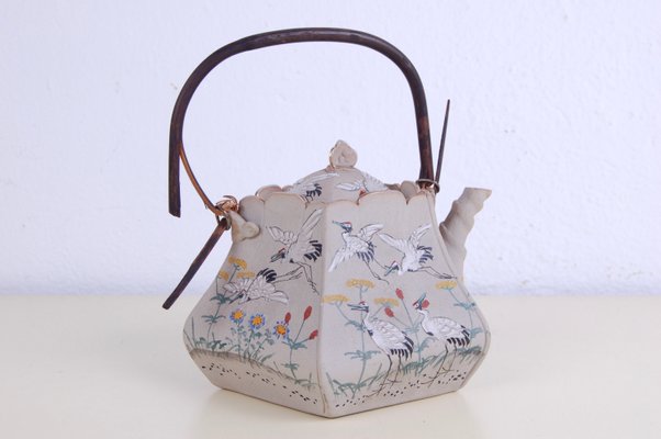 Oriental Tea Service in Hand-Painted Porcelain, Set of 9-XSG-1183214