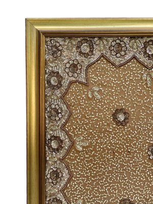 Oriental Wall Decoration, India, 20th-Century, Sequin Embroidery, Framed-FSD-1345191