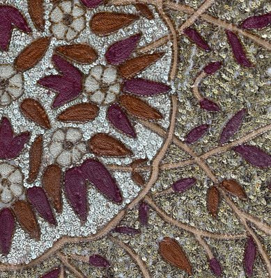 Oriental Wall Decoration, India, 20th-Century, Sequin Embroidery, Framed-FSD-1345209