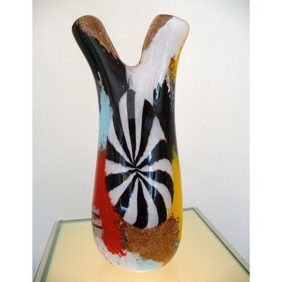 Oriente Murano Glass Vase with Double Neck attributed to Dino Martens, 1950s-YGE-1378271