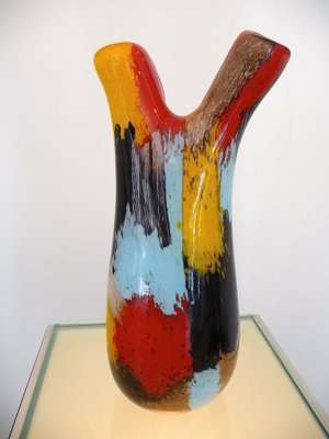 Oriente Murano Glass Vase with Double Neck attributed to Dino Martens, 1950s-YGE-1378271