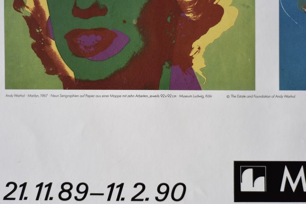 Original Andy Warhol Marilyn Monroe Exhibition Poster by Ros Nagy-Roden, Museum Ludwig Köln, 1989-1990-ZAA-1766080