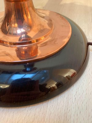 Original Art Deco "Mazda" Table Lamp, Copper and Rosewood, France, circa 1930-NNB-588132