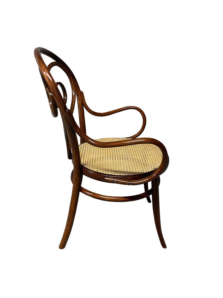 Original Art Nouveau Armchair with Viennese Wicker from Thonet, 1890s