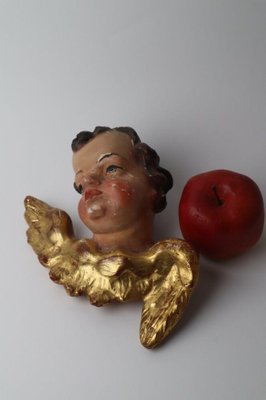 Original Baroque Carved Putto Head in Gilt-ESB-1376799