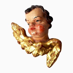 Original Baroque Carved Putto Head in Gilt-ESB-1376799