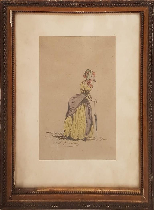 Original Drawing from Scènes de la vie privée et publique des animaux 1845