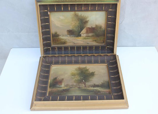 Original Framed & Signed Landscape Oil Paintings, Set of 2