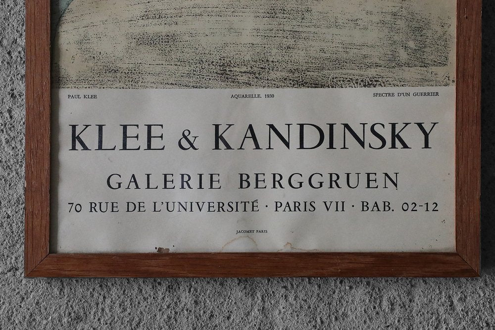 Original Galerie Berggruen Exhibition Poster with Klee & Kandinsky by Jacomet, Paris, 1960s, Framed