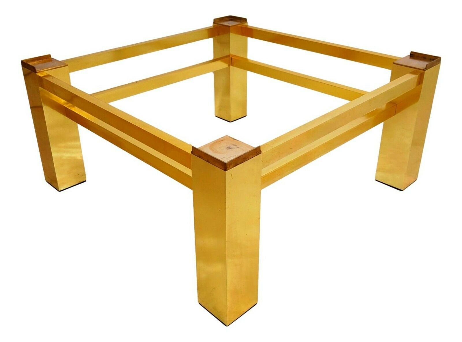 Original Golden Aluminum Living Room Coffee Table, 1970s