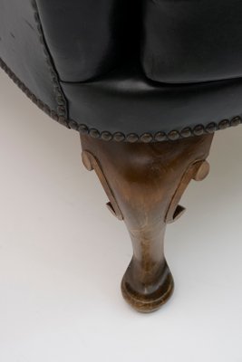 Original Leather Chesterfield Armchair in Georgian Style, 1950s-FER-1093960