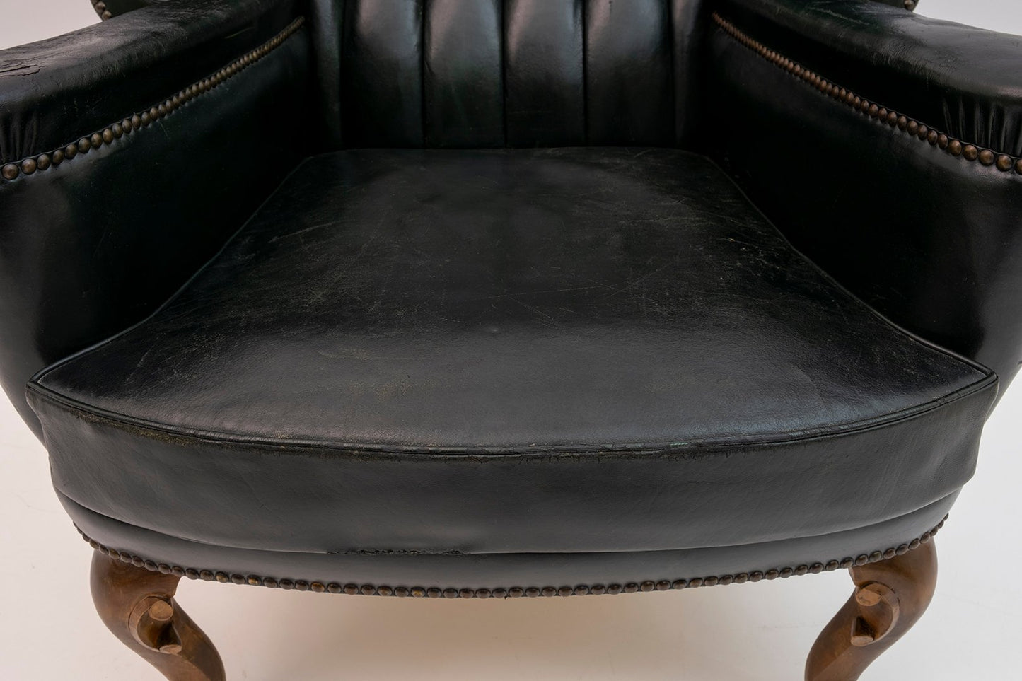 Original Leather Chesterfield Armchair in Georgian Style, 1950s