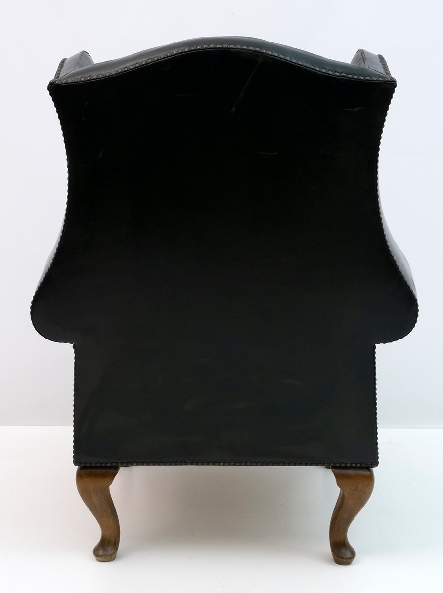 Original Leather Chesterfield Armchair in Georgian Style, 1950s