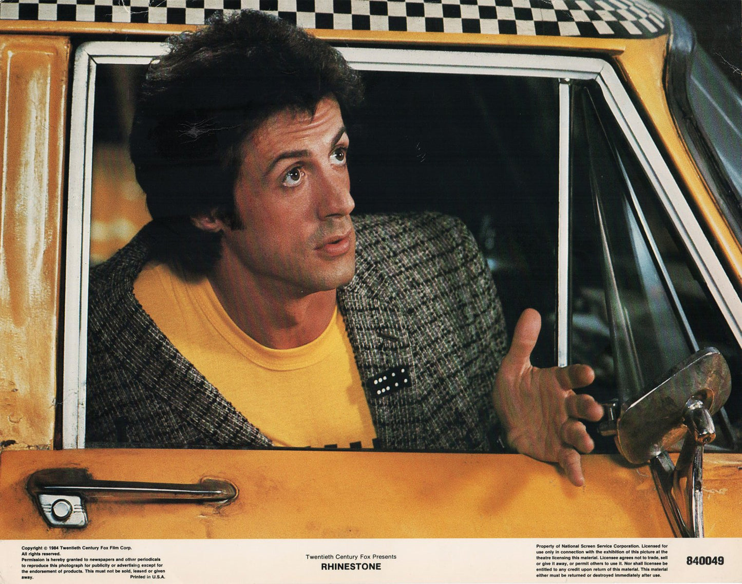 Original Lobby Card Depicting Sylvester Stallone in Rhinestone, 1984