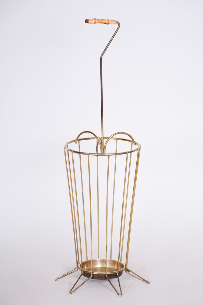 Original Mid-Century Umbrella Stand in Brass, France, 1950s