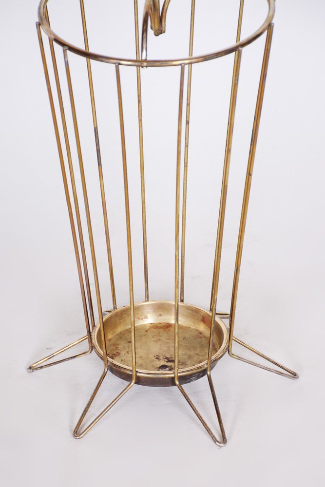 Original Mid-Century Umbrella Stand in Brass, France, 1950s