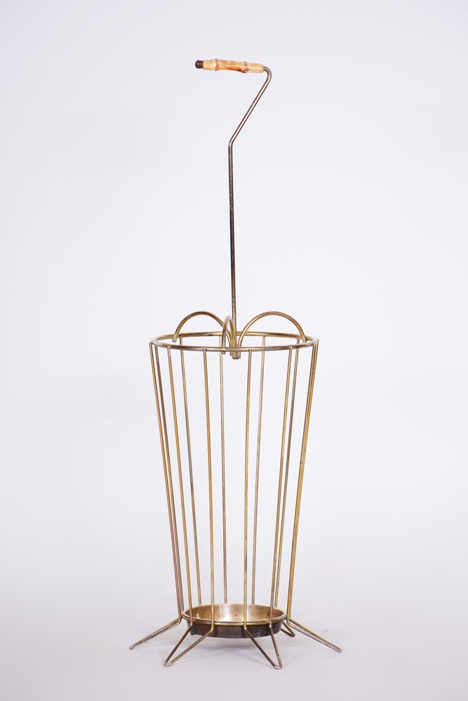 Original Mid-Century Umbrella Stand in Brass, France, 1950s