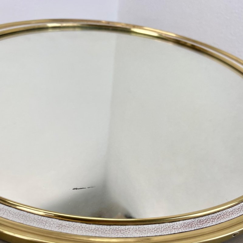 Original Modern Brass Table Mirror from United Werkstätten Munich, Germany, 1950s