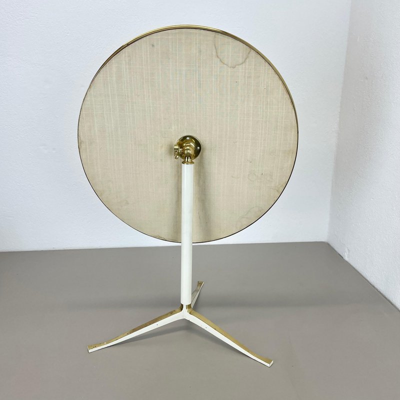 Original Modern Brass Table Mirror from United Werkstätten Munich, Germany, 1950s