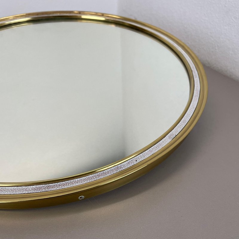 Original Modern Brass Table Mirror from United Werkstätten Munich, Germany, 1950s