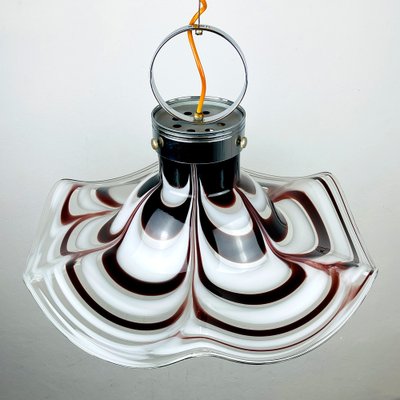 Original Murano Glass Brown Pendant Lamp Flower by AV Mazzega, Italy, 1970s-WQC-1383855