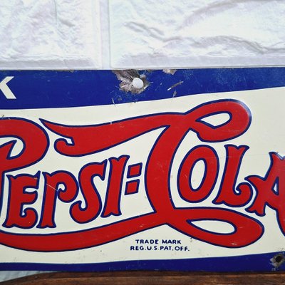 Original Pepsi Cola Tin Sign, 1940-FRB-1777774