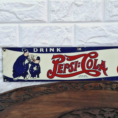 Original Pepsi Cola Tin Sign, 1940-FRB-1777774