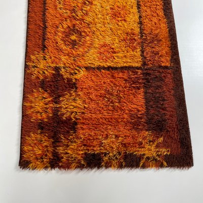 Original Scandinavian Square Pattern Rya Rug by Ege Taepper, Denmark, 1960s-QZ-1344879