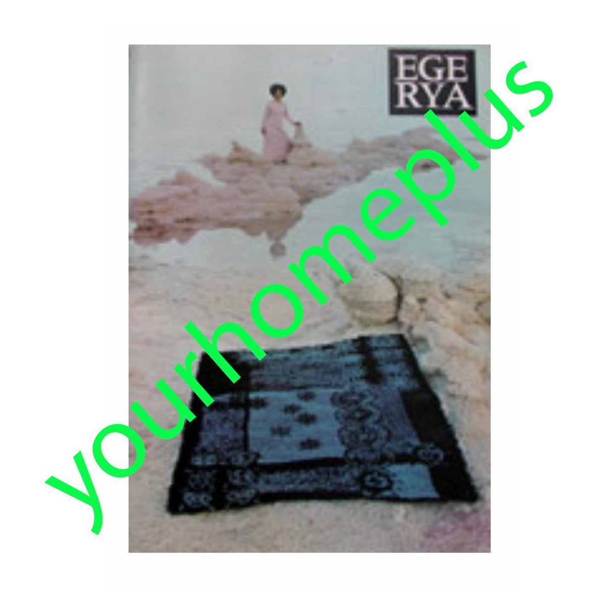 Original Scandinavian Square Pattern Rya Rug by Ege Taepper, Denmark, 1960s