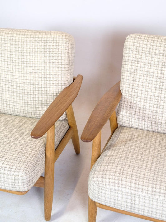 Original Teak and Oak Cigar Lounge Chairs attributed to Hans J. Wegner for Getama, 1960s, Set of 2