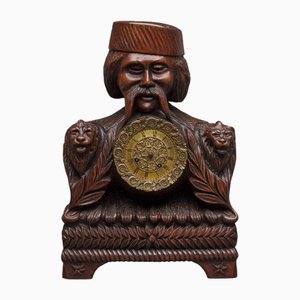 Ornamented Carved Wooden Clock-QKG-2027481