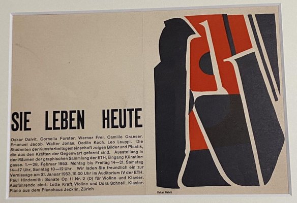 Oscar Dalvit, invitation To Exhibition, 1953, Woodcut-ZCI-829380