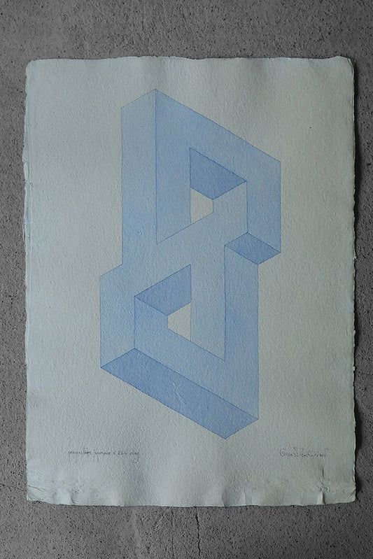 Oscar Reutersvärd, Perspective Japonaise No. 264, Watercolor on Japanese Rice Paper, 1970s