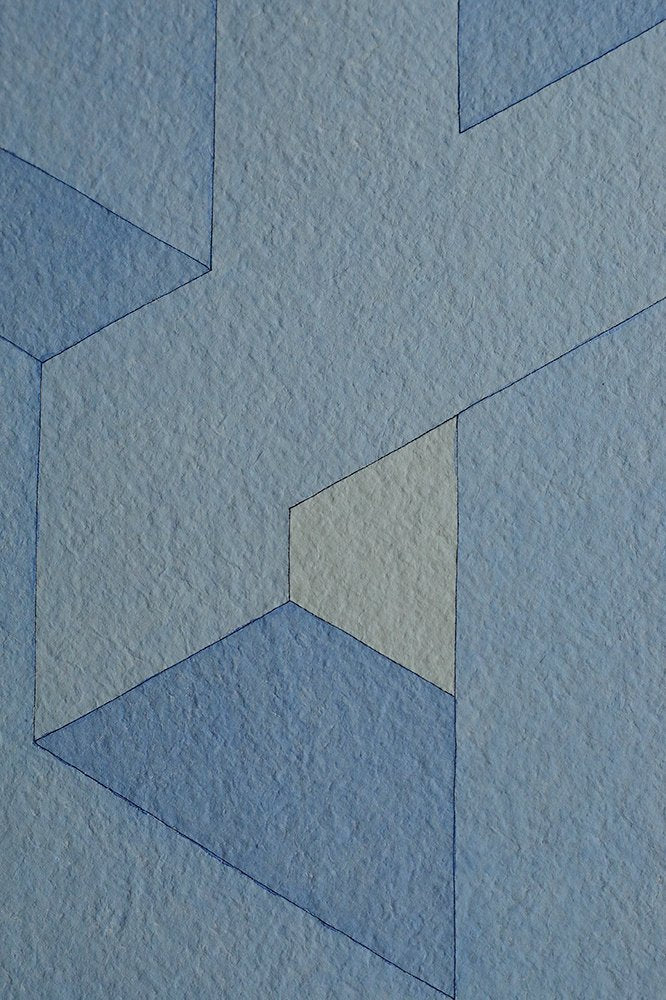 Oscar Reutersvärd, Perspective Japonaise No. 264, Watercolor on Japanese Rice Paper, 1970s