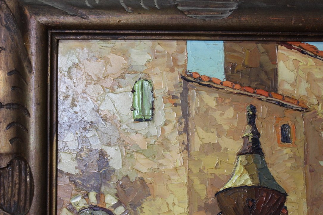 Osietzki, Landscape of Provence: The Well, 1920s, Oil Painting, Framed