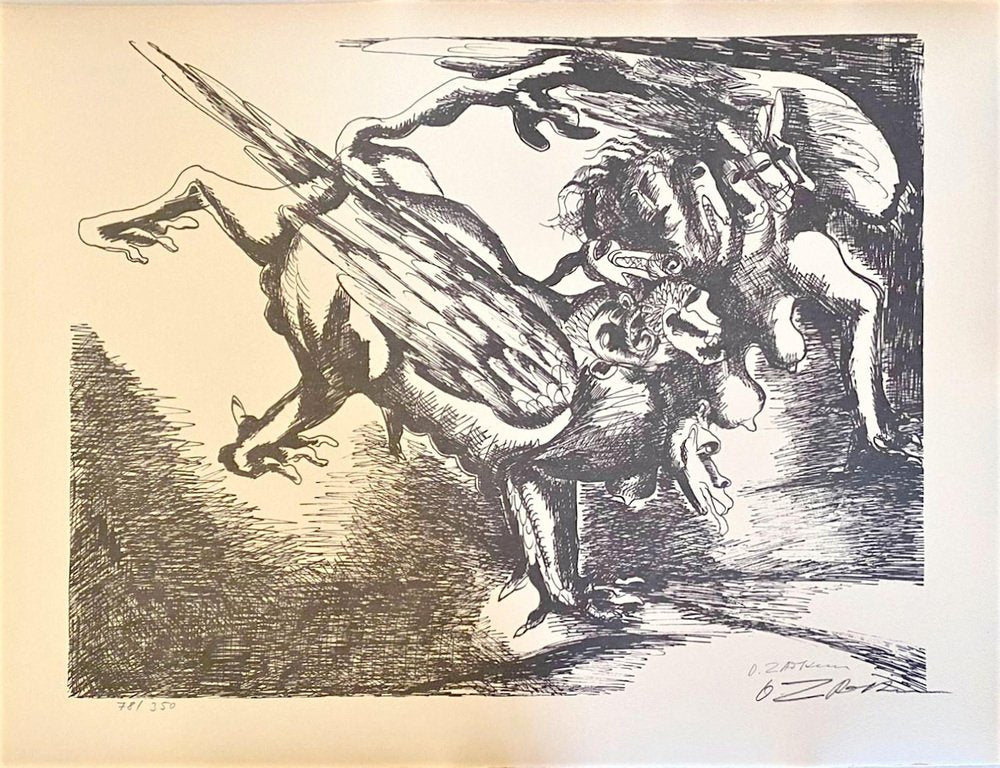 Ossip Zadkine, The Labors of Hercules, Fight Against the Hydra of Lerna, Lithograph