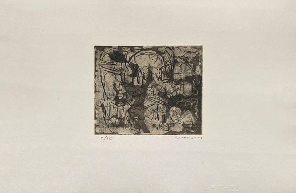 Oswaldo Vigas, Personnage agreste, 1963, Etching on Arches Paper