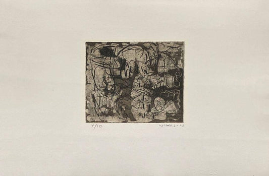 Oswaldo Vigas, Personnage agreste, 1963, Etching on Arches Paper