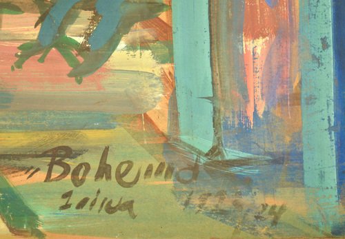 Oto Skulme, Set Decorations for the Show Bohemia, Tempera