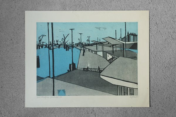 Otto Eglau, In Port, Etching, 1961-ZAA-1706501