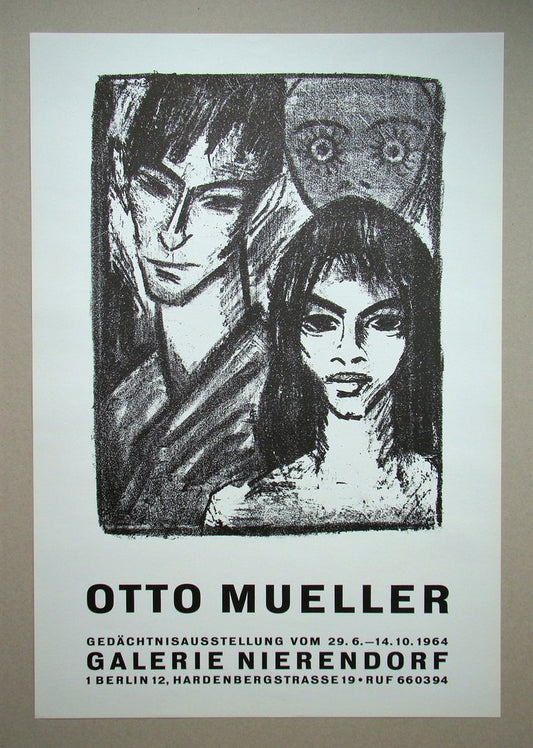 Otto Mueller, Gypsy couple, 1964, Lithographic Exhibition Placard