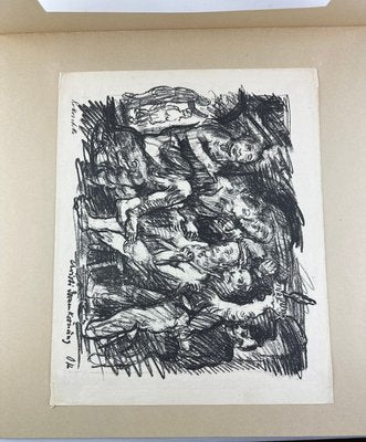 Otto Mueller, Three Figures and Crossed Trunks, 1916, Lithograph-QFT-2016484