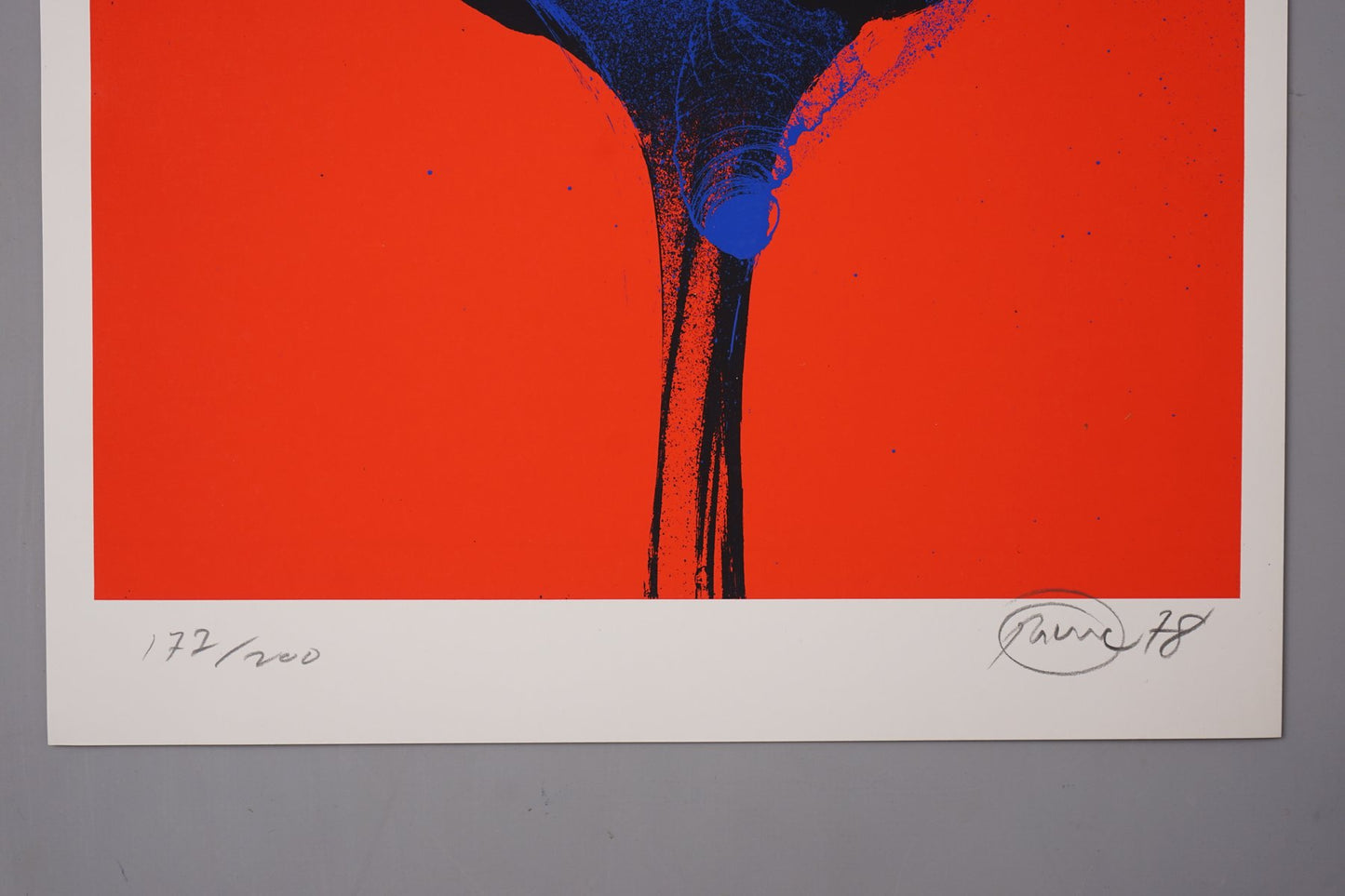 Otto Piene, Red/Blue Poppy, 1978, Color Serigraph