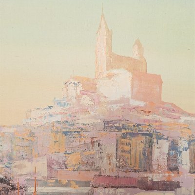 Otto Stawi, View of Marseille, 1980, Oil on Canvas-WK-2020108